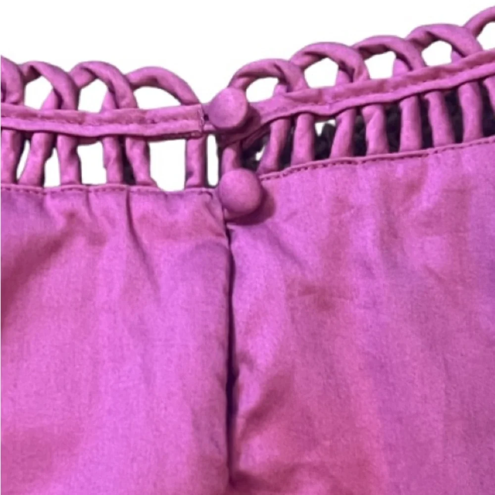 Talbots Cottagecore Magenta Pink‎ Eyelet Neckline Sleeveless Shell Top